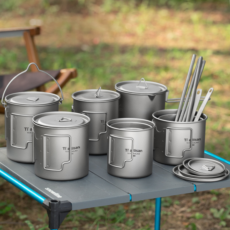 Camping Cooking Mug - Tiartisan Outdoor Titanium Lightweight Portable Tea