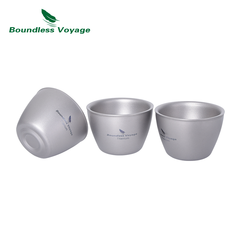 Camping Cooking Mug - Boundless Voyage 40ml Titanium Tea Cups