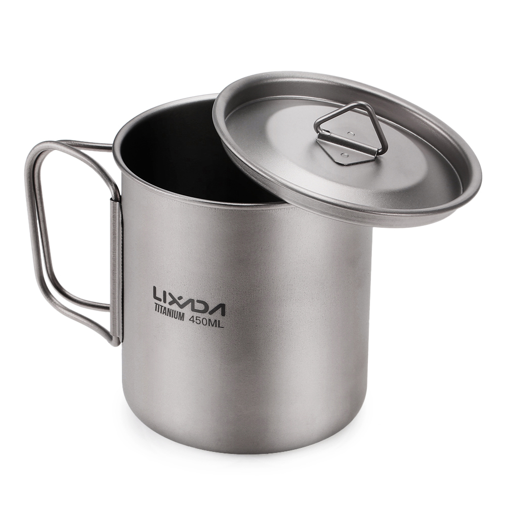 Camping Cooking Mug - Lixada Ultralight Titanium Cup Water Cup