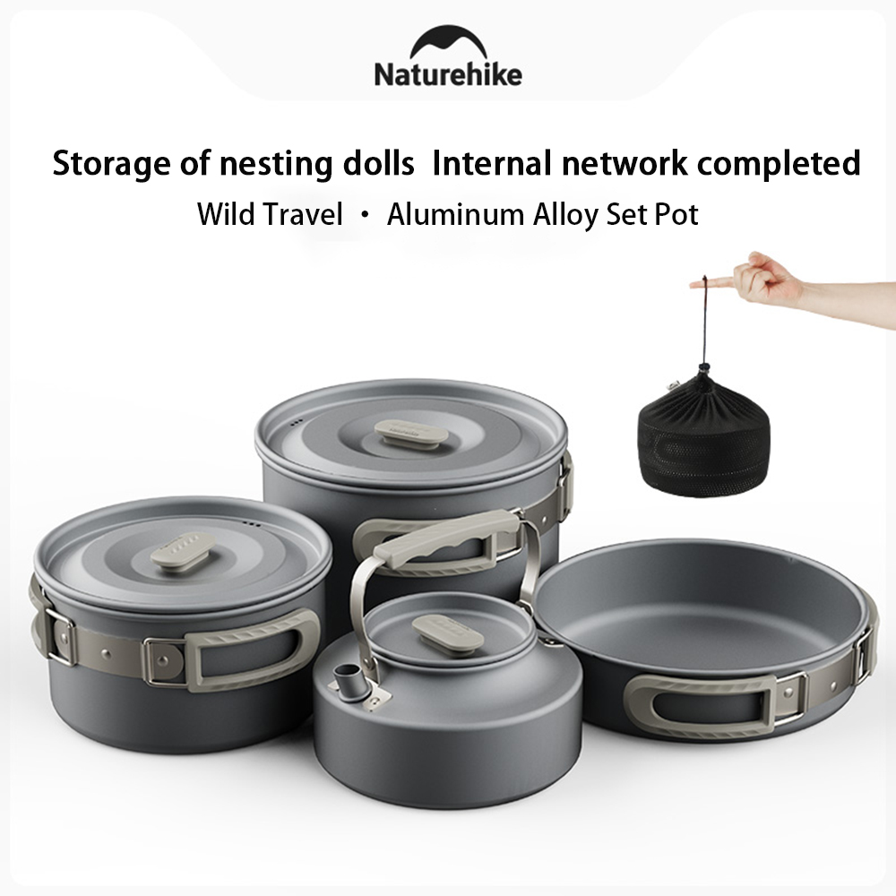 Camping Cooking Set Non Stick - Naturehike Outdoor Pot Set,Camping Cooking Equipment,Portable