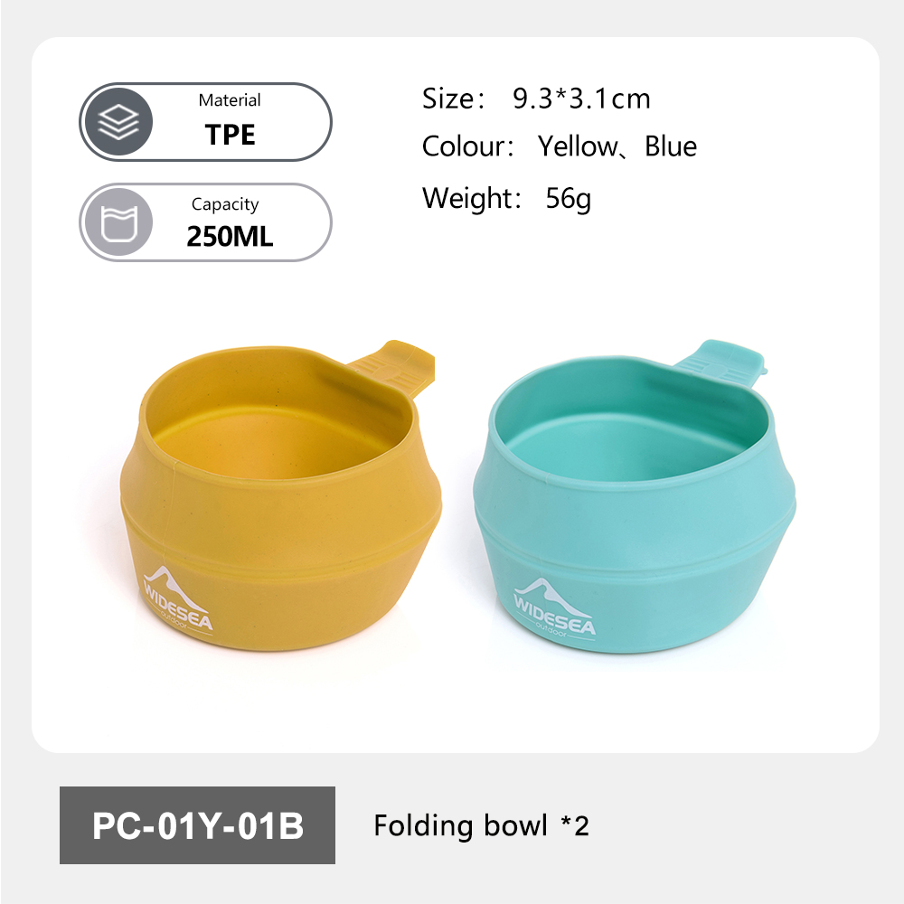 Camping Cooking Mug - Widesea Camping 250ml Soft Folding Cup