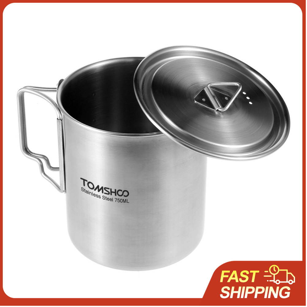 TOMSHOO 750ml Stainless Steel  - Camping Cooking Mug review and price