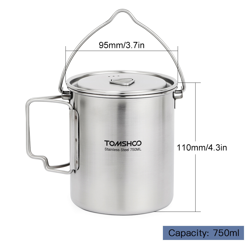 TOMSHOO 750ml Stainless Steel  - Camping Cooking Mug review and price
