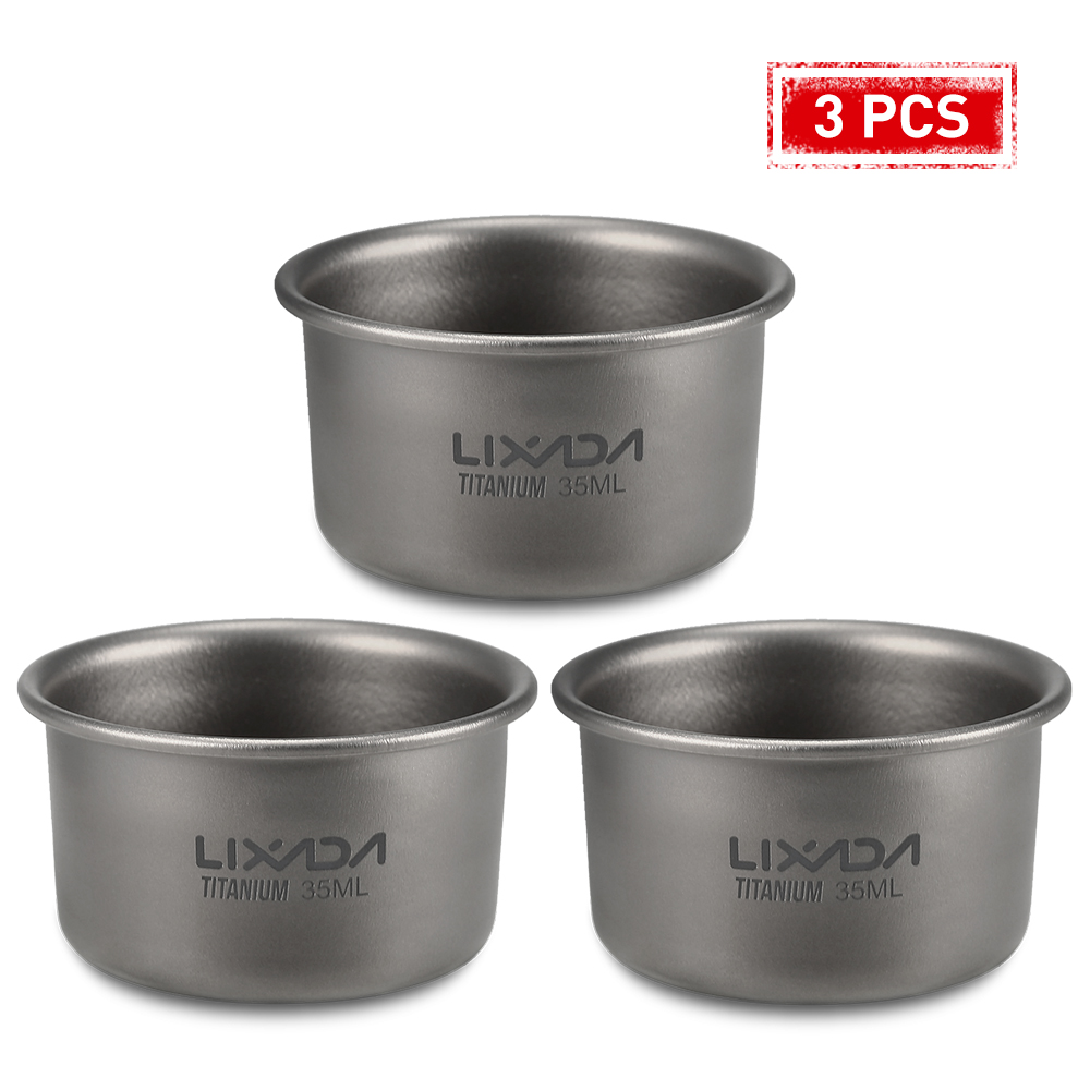 1/3pcs Lixada 35ml Mini Titani - Camping Cooking Mug review and price